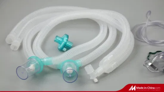 Circuiti respiratori ondulati popolari del ventilatore per anestesia medica usa e getta di alta qualità per fornitura ospedaliera con trappole per l'acqua Approvati dalla FDA ISO